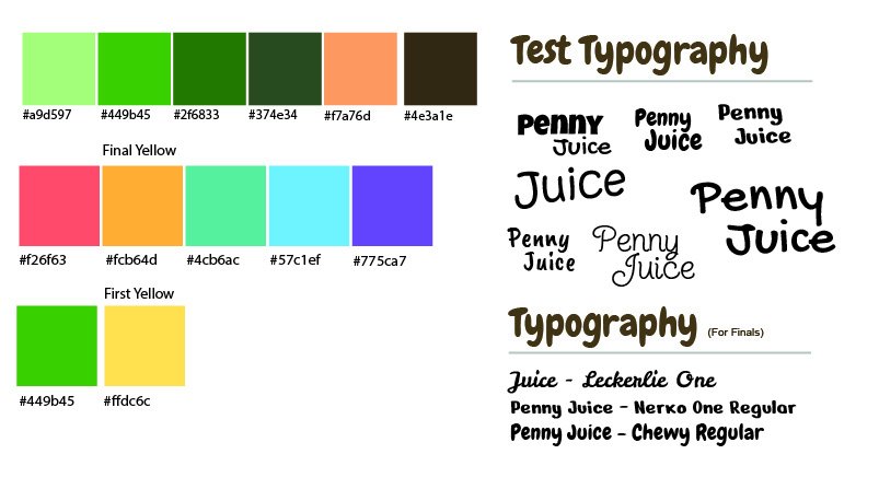 Typography and color palettes